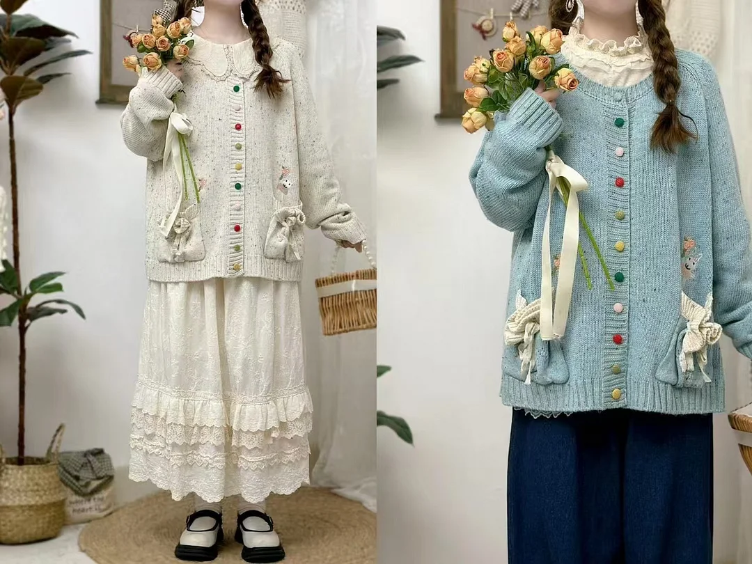 Chicfifth Sweater Women Winter Long Sleeve High Quality Autumn Vintage Top Knitted Cardigan