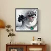 Flocon de neige chat noir fille-spécial en forme de peinture de diamant-30 * 30cm