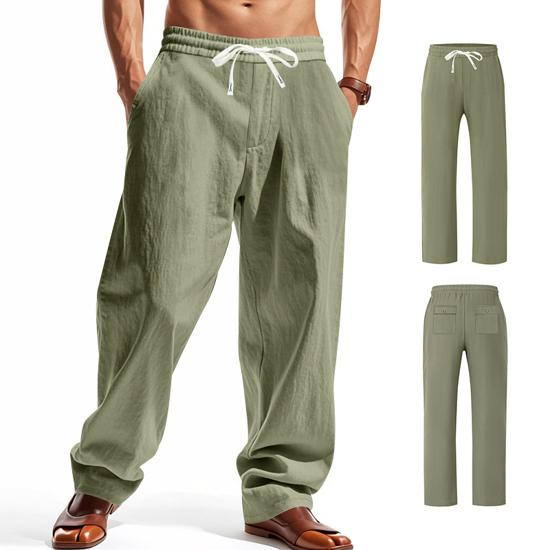 Men’s Summer Casual Linen Loose Straight-Leg Pants – Fashionable, Versatile, Breathable, Quick-Dry