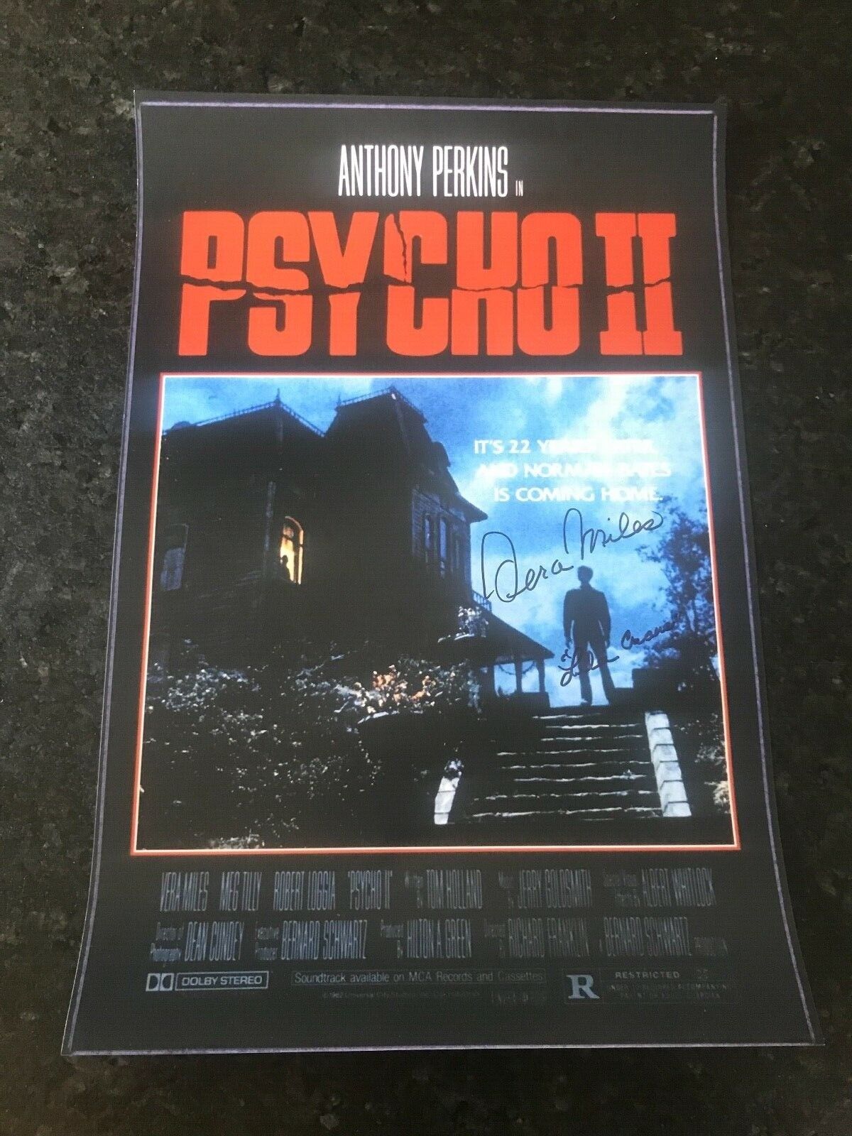 * VERA MILES * signed 12x18 poster * PSYCHO II * LILA CRANE * COA * 1