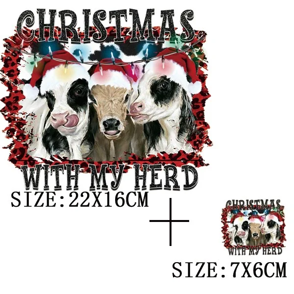 Beautiful Christmas Gift Thermal Sticker On Clothes DIY T-shirt Washable Iron On Patch For Clothing Christmas Design Patch Decor