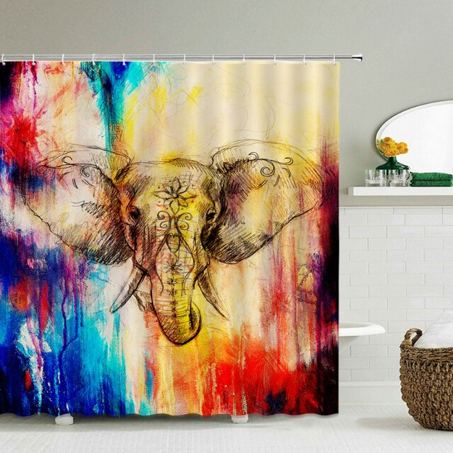 

Shower Curtain – Horse Elephant-180*180cm, 501 Original