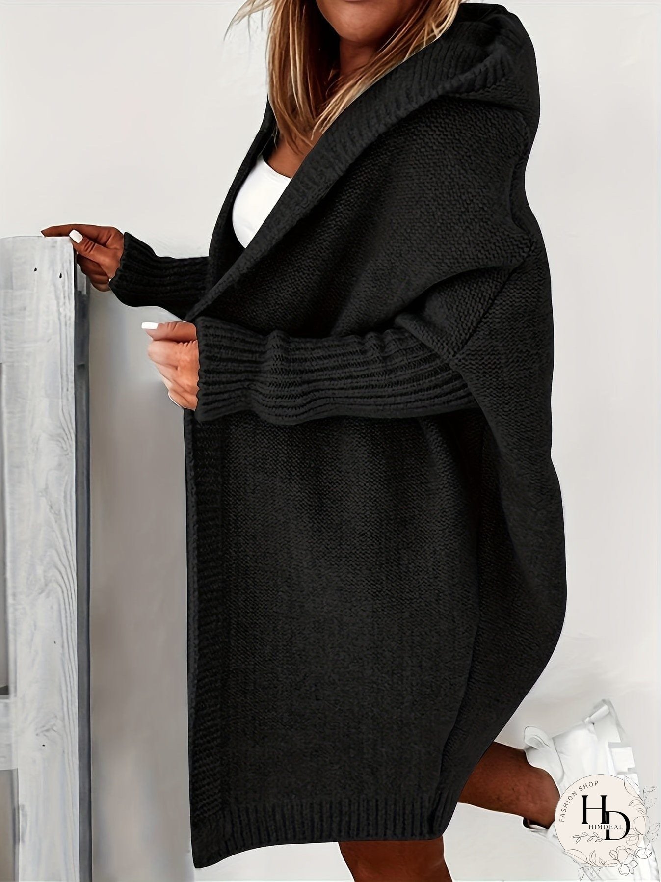 Winter Knit Hooded Cardigan