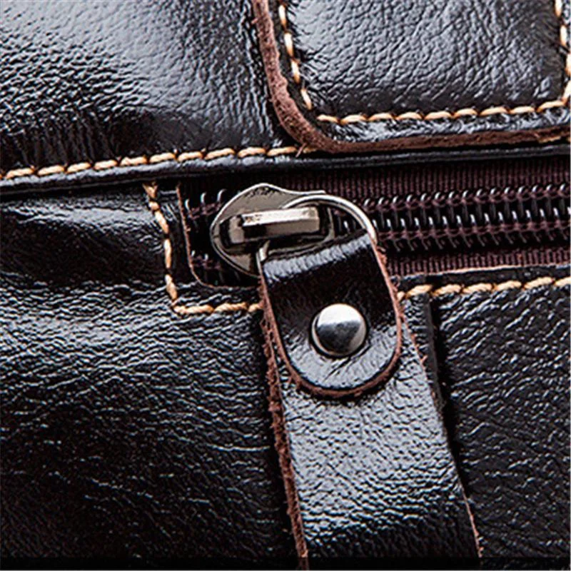 Vintage Style Leather Business Handbag Crossbody Bag For Men