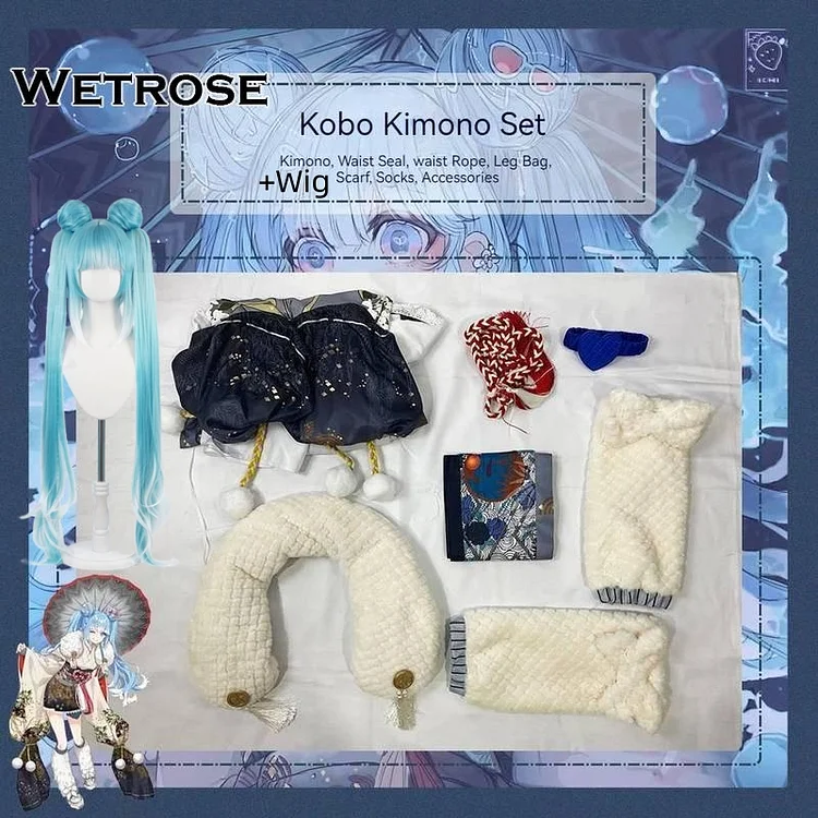 【Wetrose】In Stock Kobo Kanaeru Kimono 2023 New Skin Cosplay Costume Kostum Kawaii Outfit Holo Anime Hololive ID Vtubers aliexpress Wetrose Cosplay
