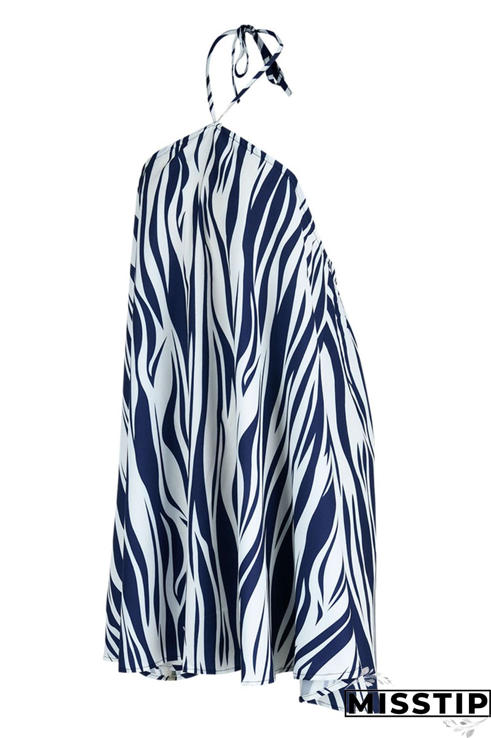 Gradient Color Fashion Casual Print Bandage Backless Halter Sleeveless Dress Dresses