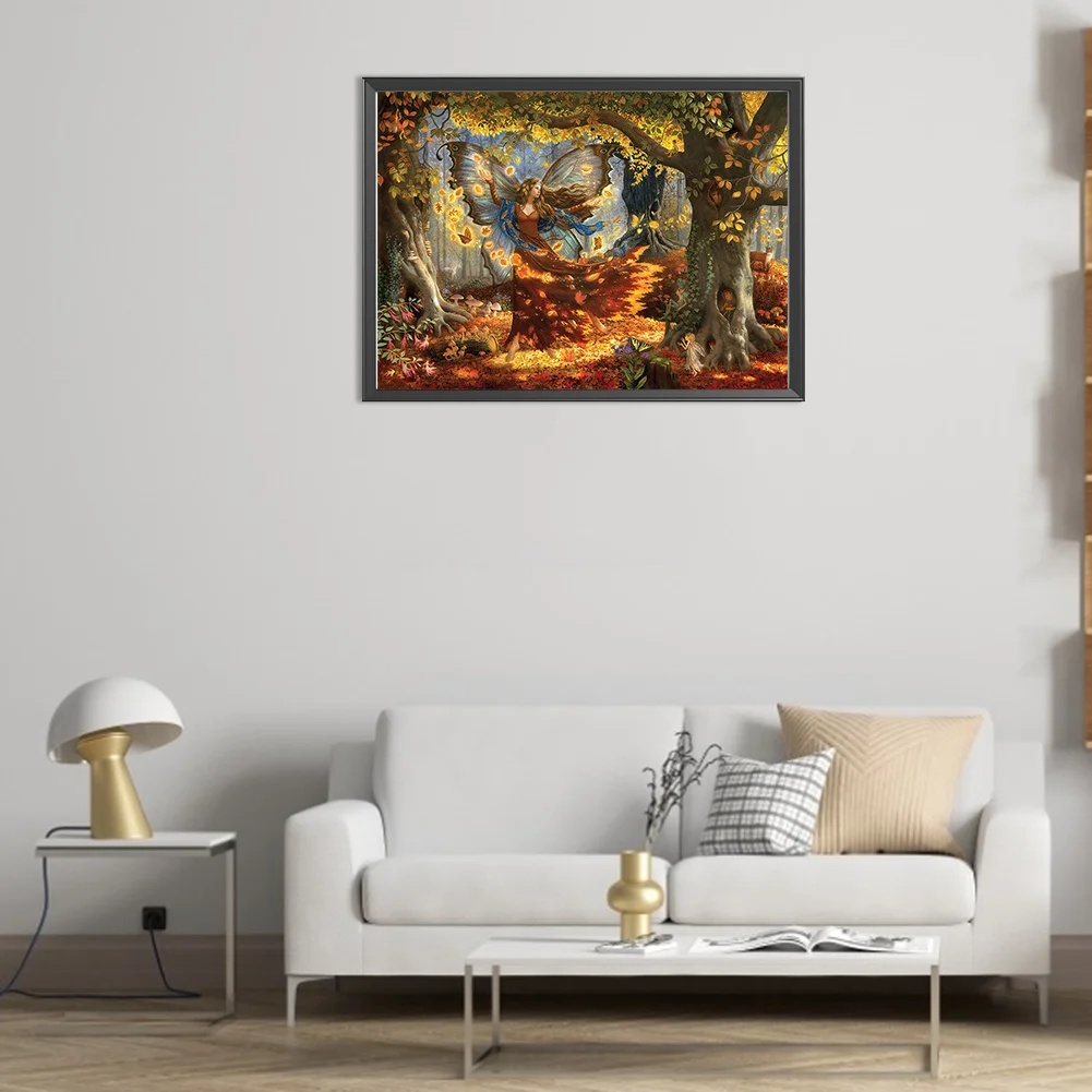 Partial AB Diamond Painting - Full Round Drill - Autumn Fairy(Canvas|60*45cm)