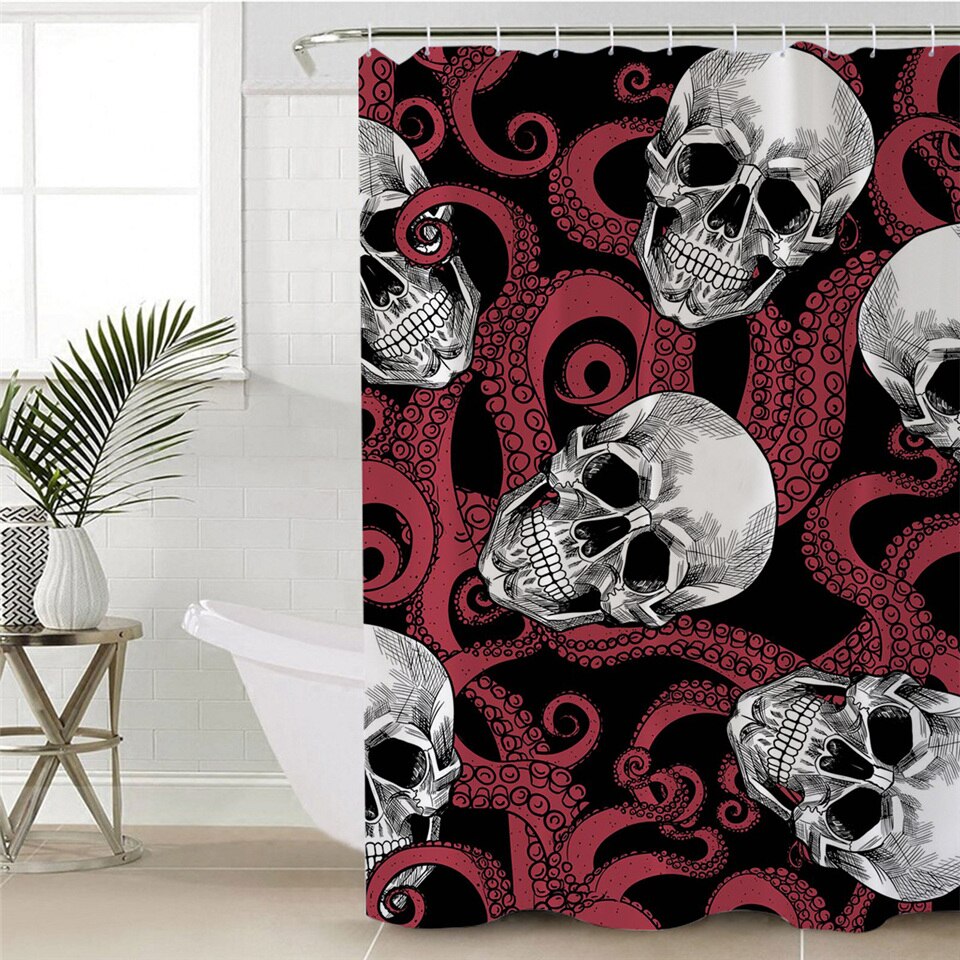 

3D Skull - Print Shower Curtain, 180*200cm, 501 Original
