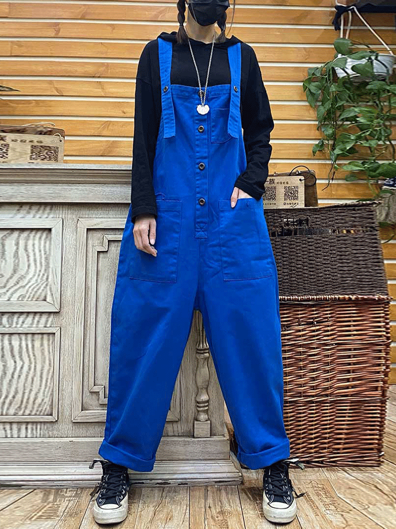 Sweet & Loving Cotton & Denim Plain Overall Dungarees