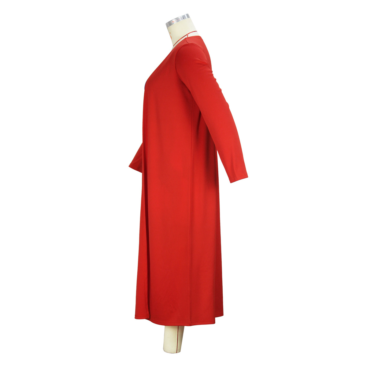 Plus Size Women's Spring Autumn Tube Top Dress Long Coat Two Piece Set - Ootddress