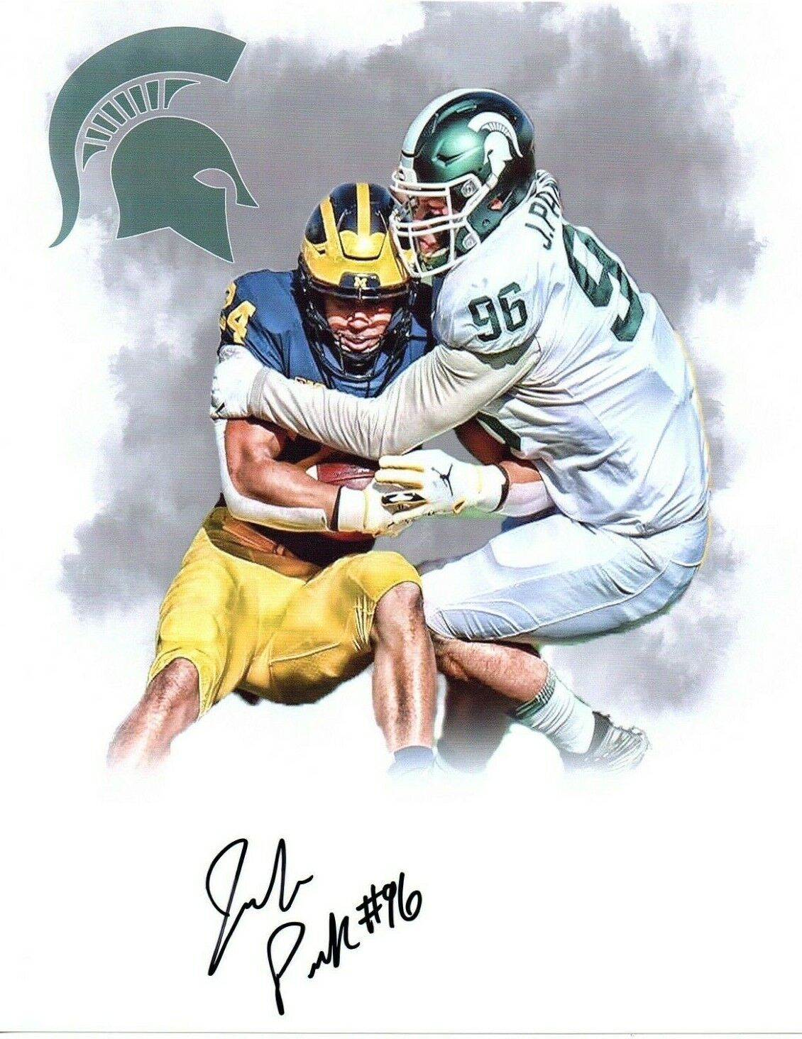 Jacob Panasiuk Michigan State football signed autograph 8x10 Photo Poster painting edit MSU c