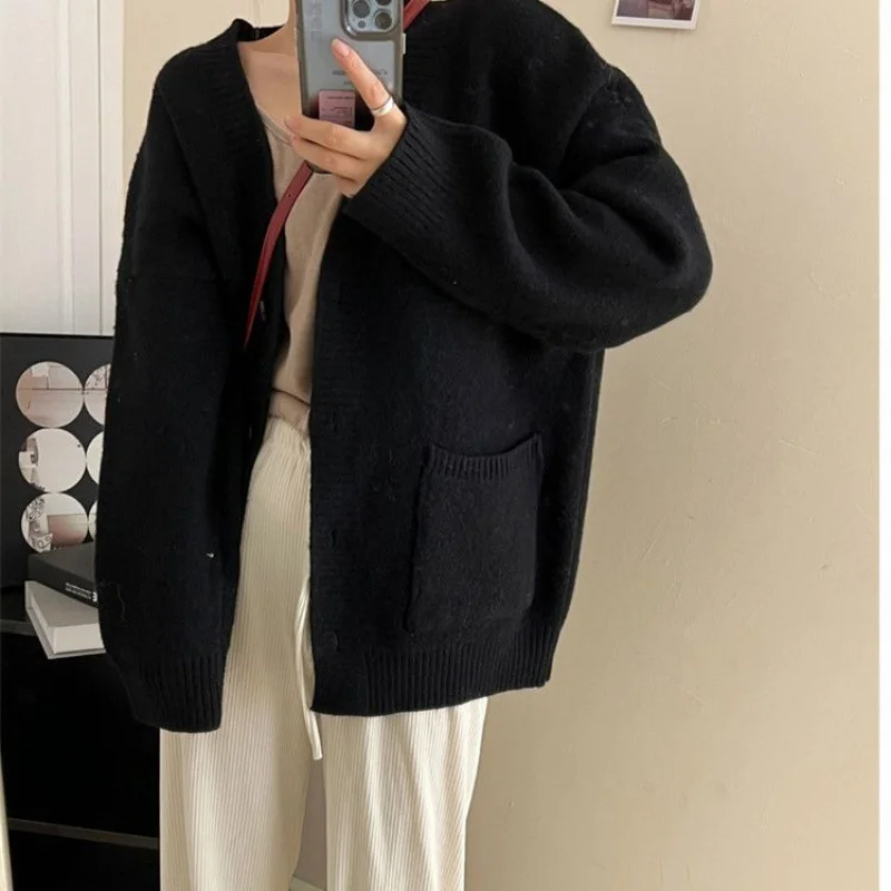 Churchf Churchf Women's Wear Fall / Winter 2024 New Large Pocket Knit Cardigan Top