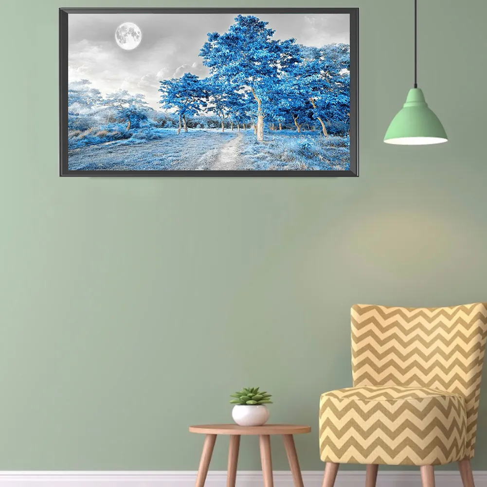 Full Round Diamond Painting 80*40cm - Blue Woods