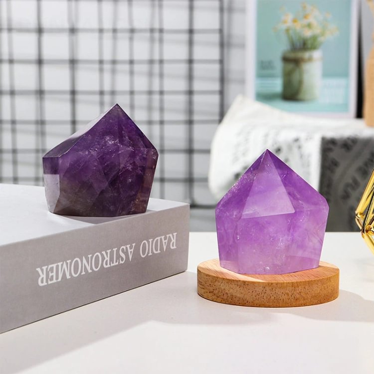 Amethyst Relieves stress Crystal Lamp Decoration