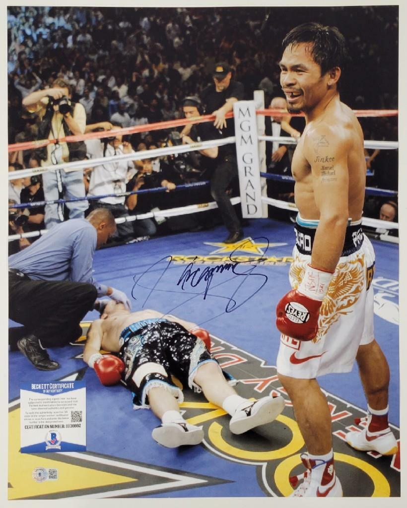Manny Pacquiao signed 16x20 Photo Poster painting Pacman Boxing Autograph (B) ~ Beckett BAS COA