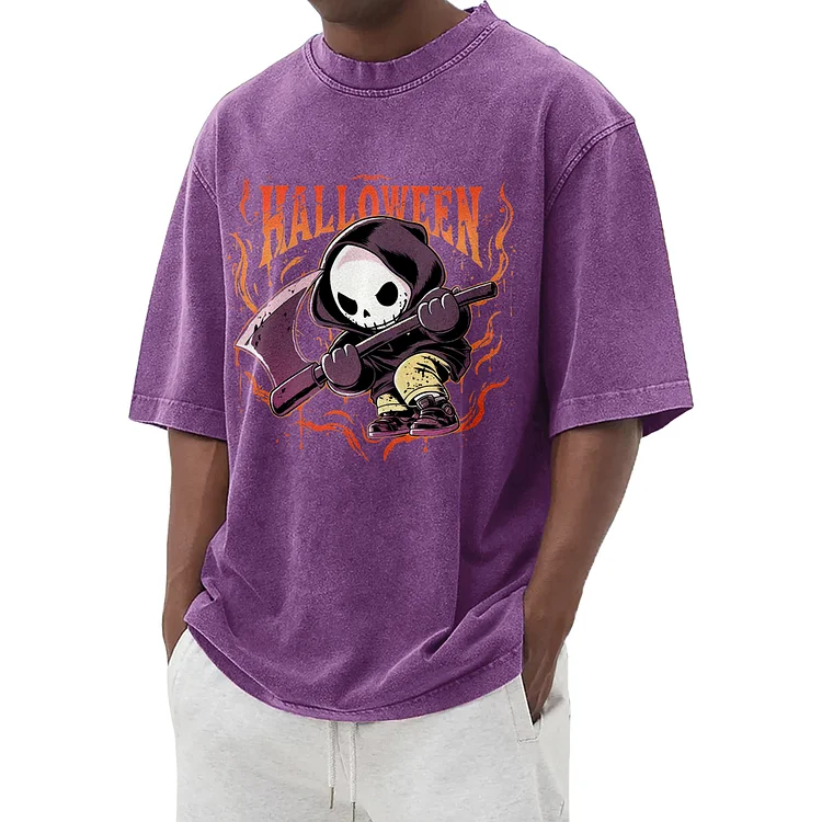 Fun Cute Ghost Washed T-Shirt 011