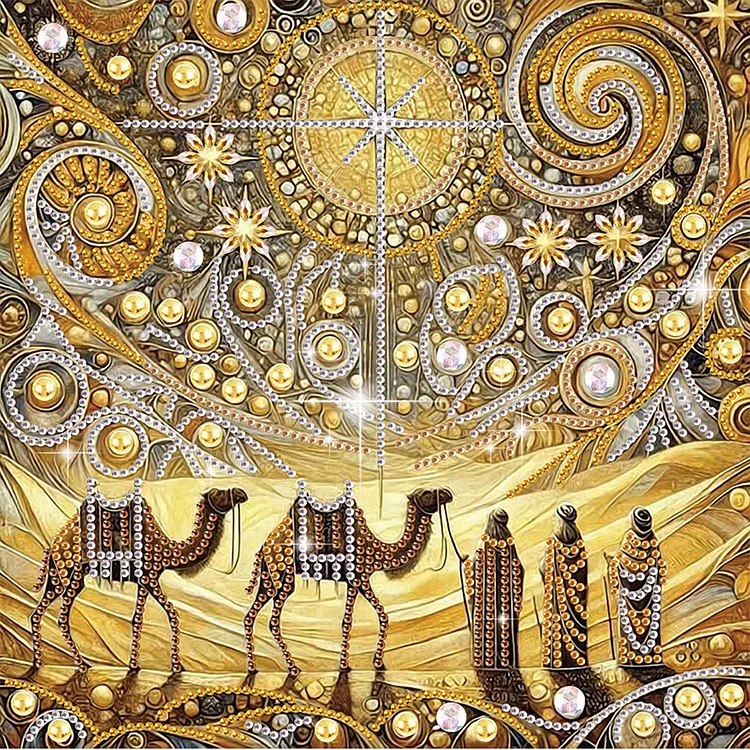 Pilgrimage Road 30*30cm (Canvas) Special Shaped Drill Diamond Painting gbfke