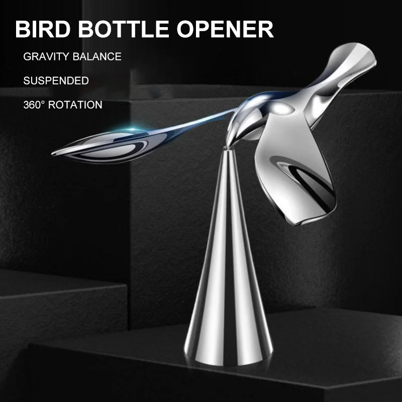 Bird Opener Beer Tumbler suspended bottle lifter,Multifunktionaler balancierter Vogel-Flaschenöffner mit schwebendem und rotierendem Design