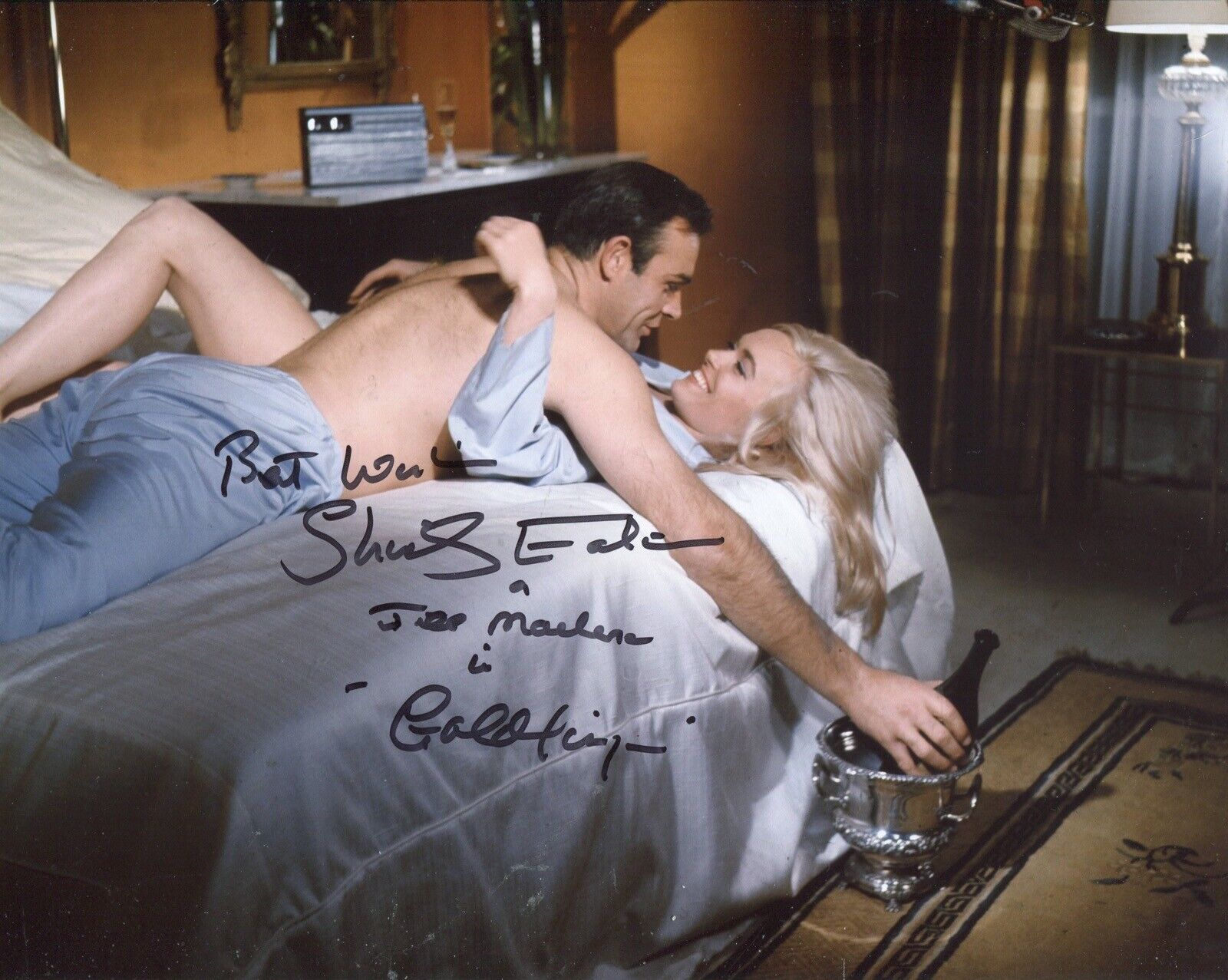 007 Bond girl Shirley Eaton signed GOLDFINGER Photo Poster painting REF15 - UACC DEALER SIGNING