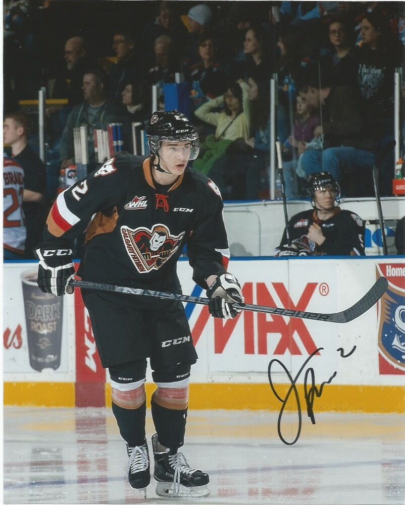 Calgary Hitmen Jake Bean Autographed Signed 8x10 Photo Poster painting COA B