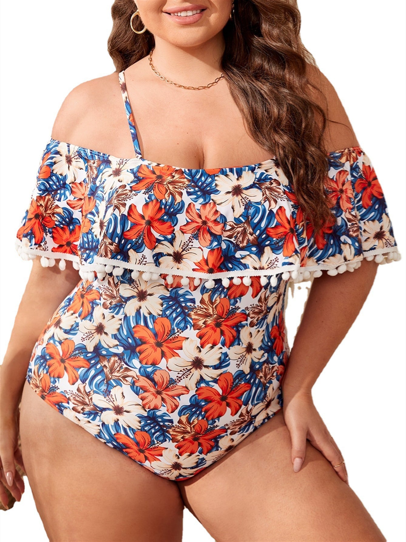 Women Long Sleeve V-neck Graphic Floral Printed Top