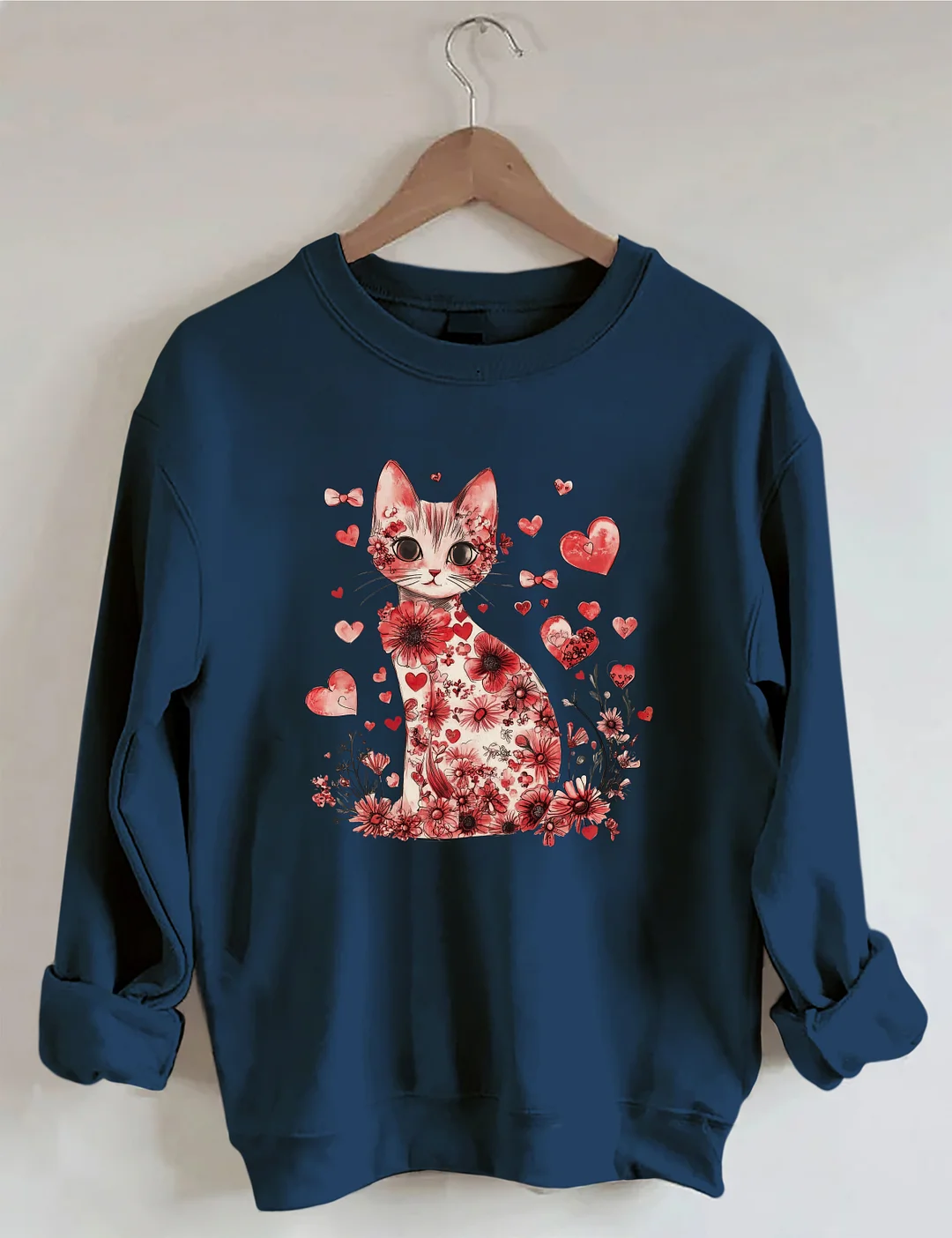 Valentine Cat Sweatshirt