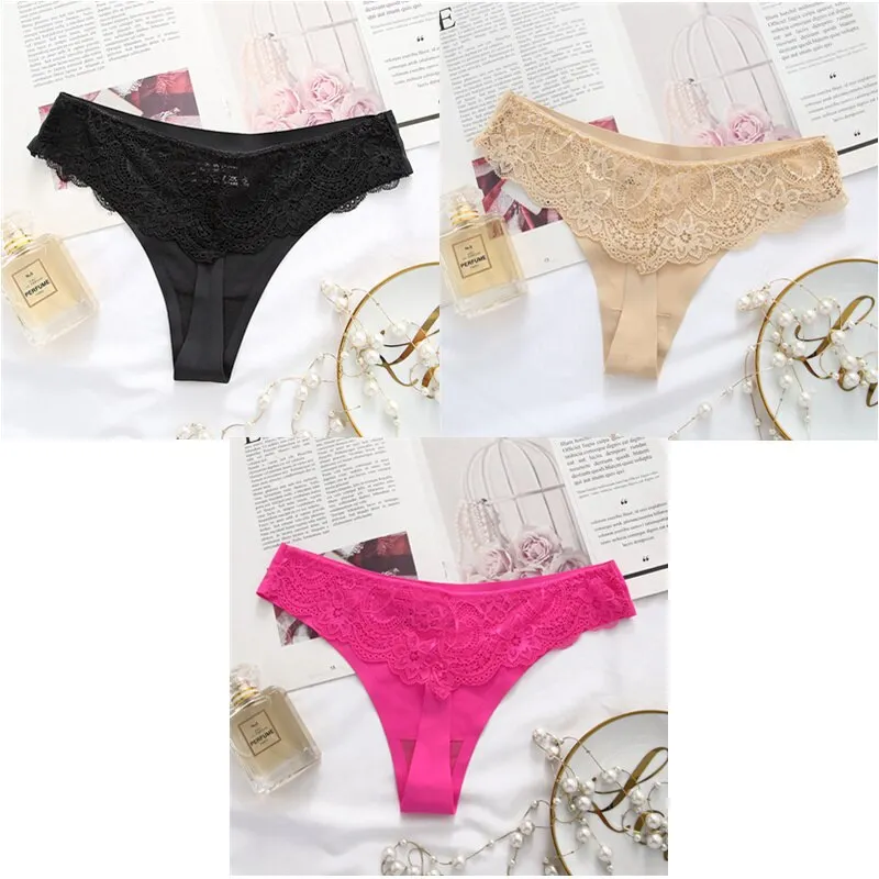Billionm Ice Silk Thong Women G String Lace Sexy Panties Low Waist Thongs Summer Cool Underwear Transparent Underpants 20