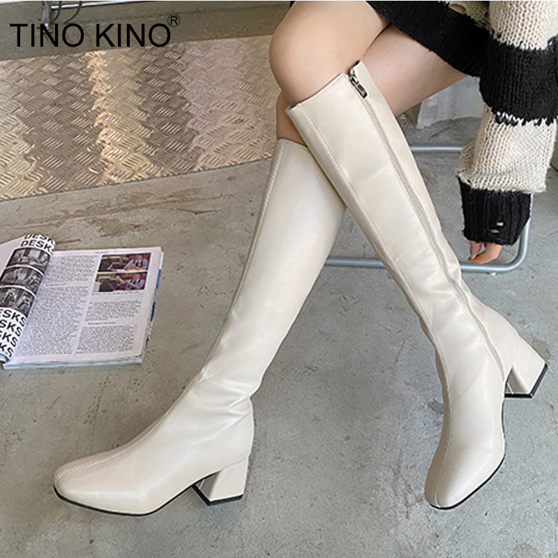 Long Thick Heel Boots, Women's Casual Knee-length High Shoes