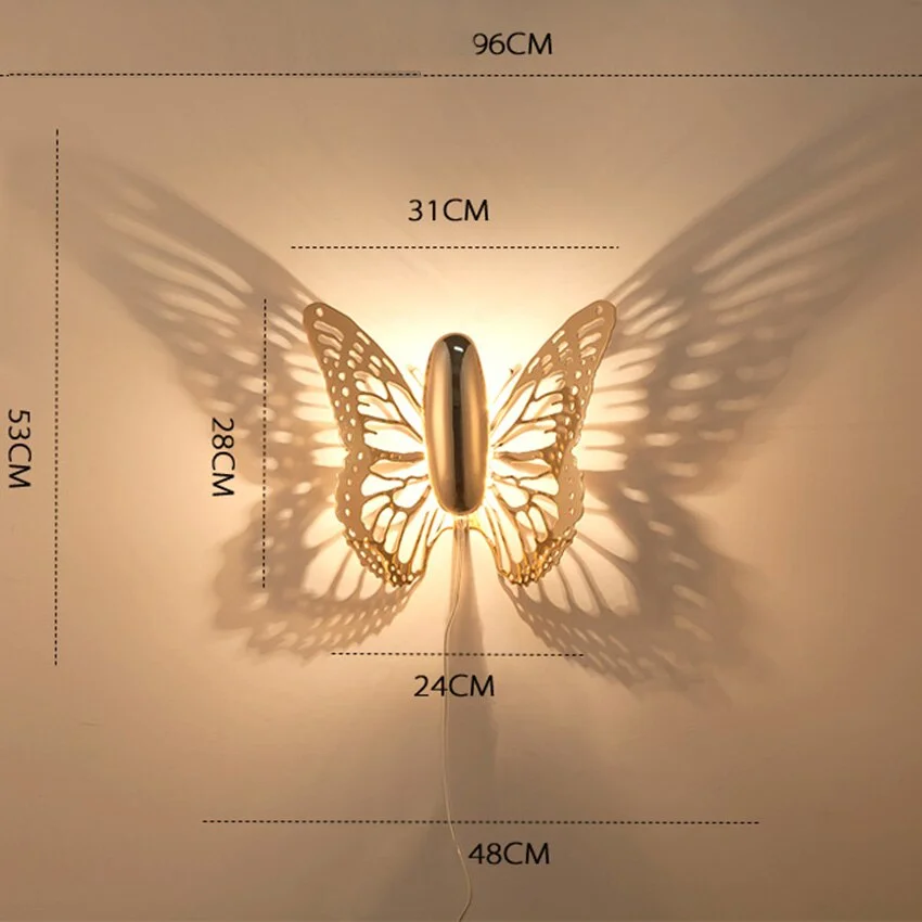 Nordic Crystal Wall Lamp Butterfly Lampshade Art Decoration Vanity Light LOFT Living Room Bathroom Wall Sconce Light Fixtures