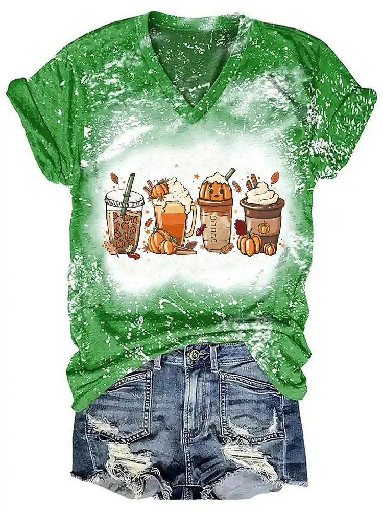 Pumpkin Coffee Tie Dye Shirt