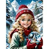 Diamond Painting -DIY Round Drill Girl in the Snow