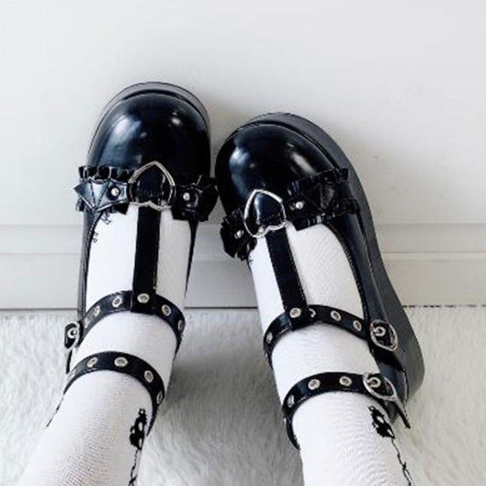 2021 Brand Girls Platform Wedges Angel Bat Marry Janes Pumps Buckle Women's Pumps New INS Cosplay Lolita Japanese Shoes Woman 1024