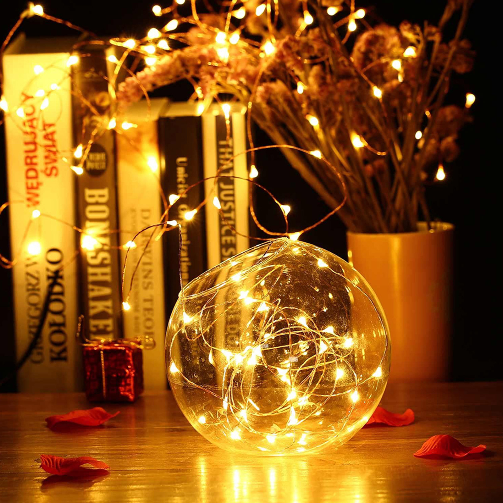 

120 LED Fairy Waterproof Copper Wire Warm White-Curtain String Night Light, 501 Original