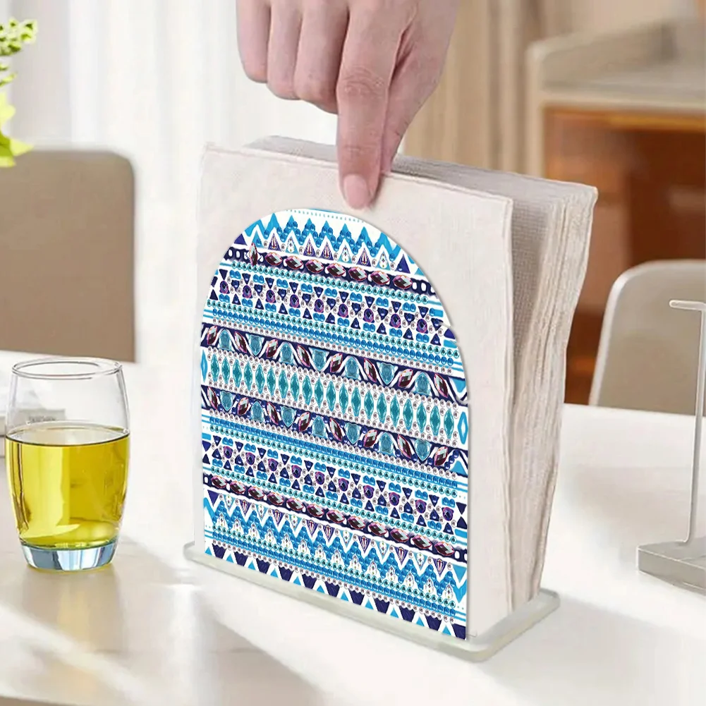 DIY Acrylic Mandala Diamond Painting Napkin Rack Decor for Home Office Decor