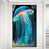 5D DIY Full Round Drill Diamond Painting Stained Glass Jellyfish Kit Decor(Y915)