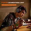 Bluetooth-compatible 5.3 Wireless Over Ear Headset with Colorful LED Lights Wireless Headphones HiFi Stereo Headphones for Classroom Home Office PC Mobile Phone Adults