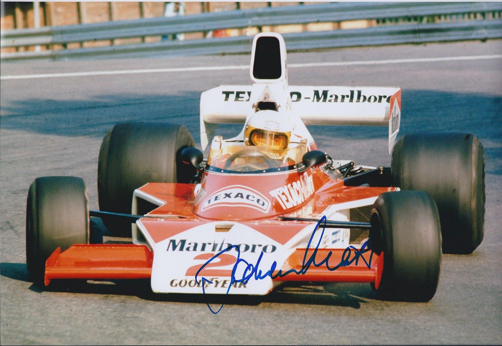 Jochen MASS SIGNED McLaren Cosworth Marlboro 12x8 Photo Poster painting Autograph AFTAL COA