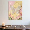 DIY Pearl Painting Tulips Butterfly for Home Decor with Frame(30x40cm)