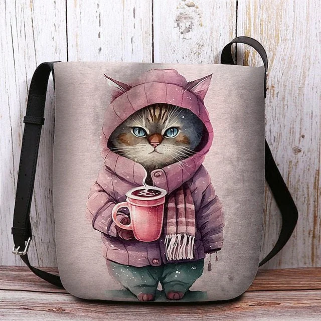 Style & Comfort for Mature Women Women's Cat Print Crossbody Bag