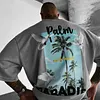 Unisex Oversize Casual Palm Paradise Print Washed T-Shirt by Inlyline