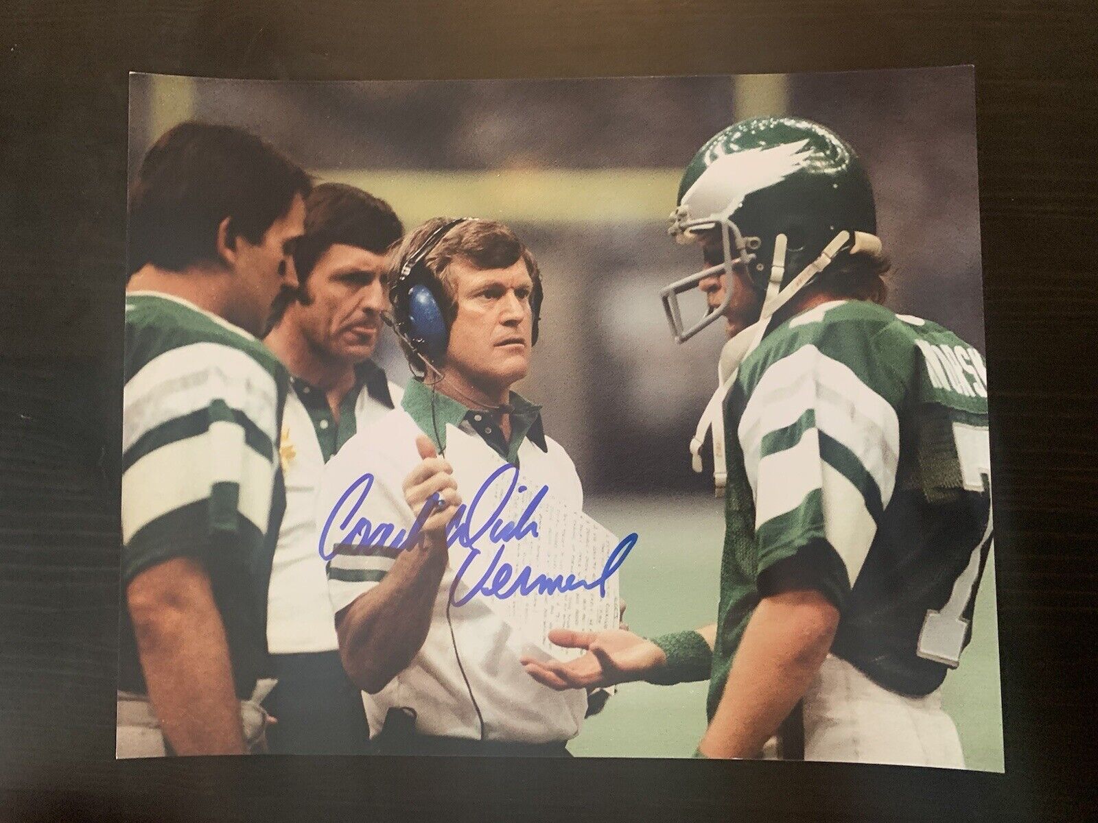 Dick Vermeil signed Philadelphia Eagles 8X10 Photo Poster painting Autographed