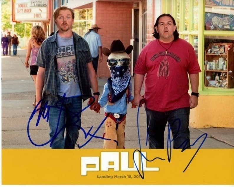 Simon pegg & nick frost signed autographed paul Photo Poster painting