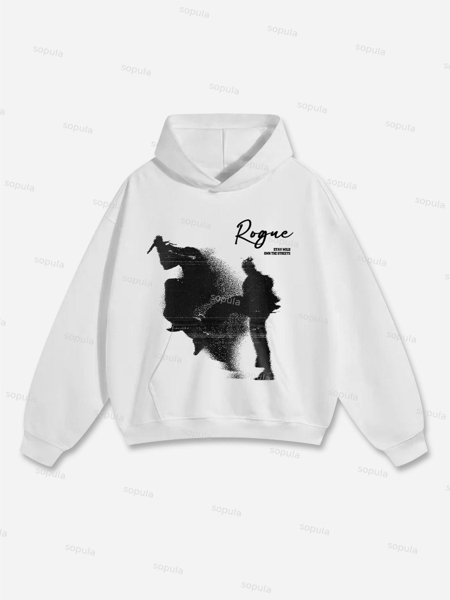 Vintage Rogue Abstract Graphic Print Hoodie - SOPULA