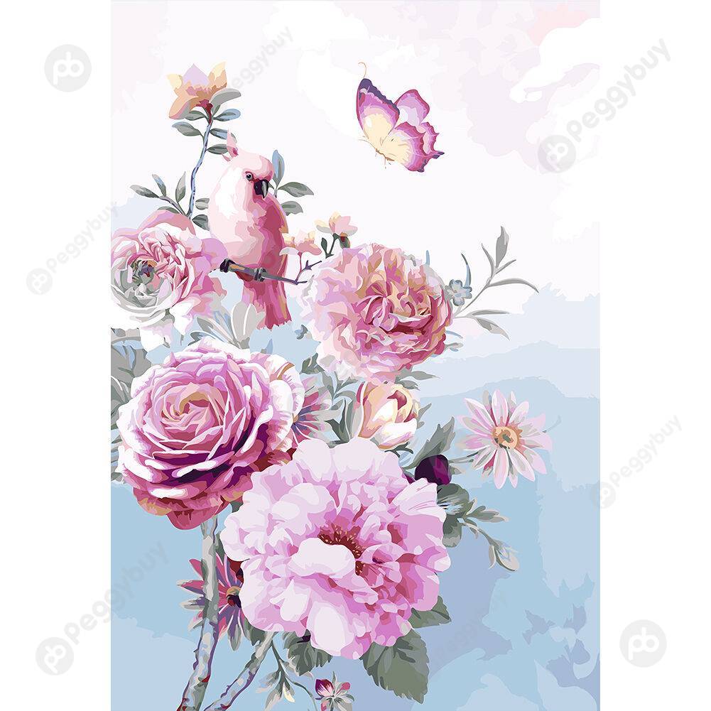 

40*50CM Paint By Numbers-Flower Butterfly, 501 Original
