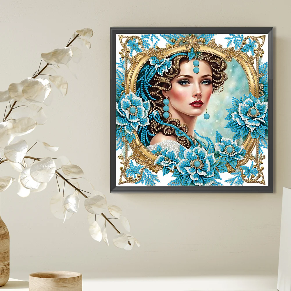 Diamond Painting - Partial Special Shaped Drill - Fashion Lady(Canvas|30*30cm)
