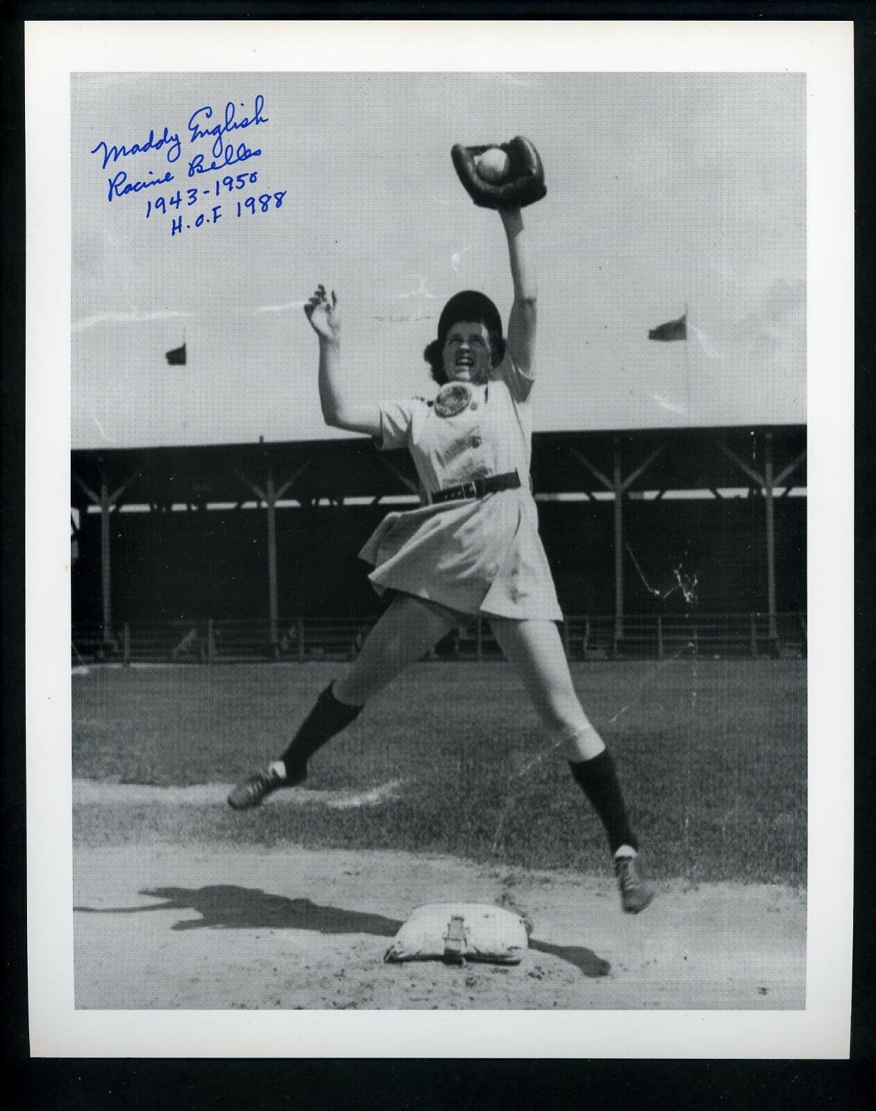 Maddy English AAGPBL HOF Signed Autographed 8 x 10 Photo Poster painting Racine Belles