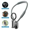  For iPhone 12 / 13 / 14 / 15 Silicone Neck Mount Magnetic Selfie Stick Phone Neck Holder - Grey