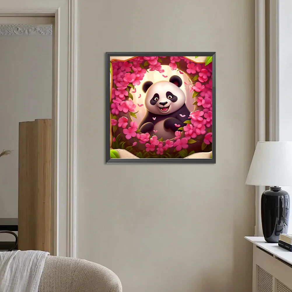 Full Round Diamond Painting 30*30cm - Picture Frame Animal Panda