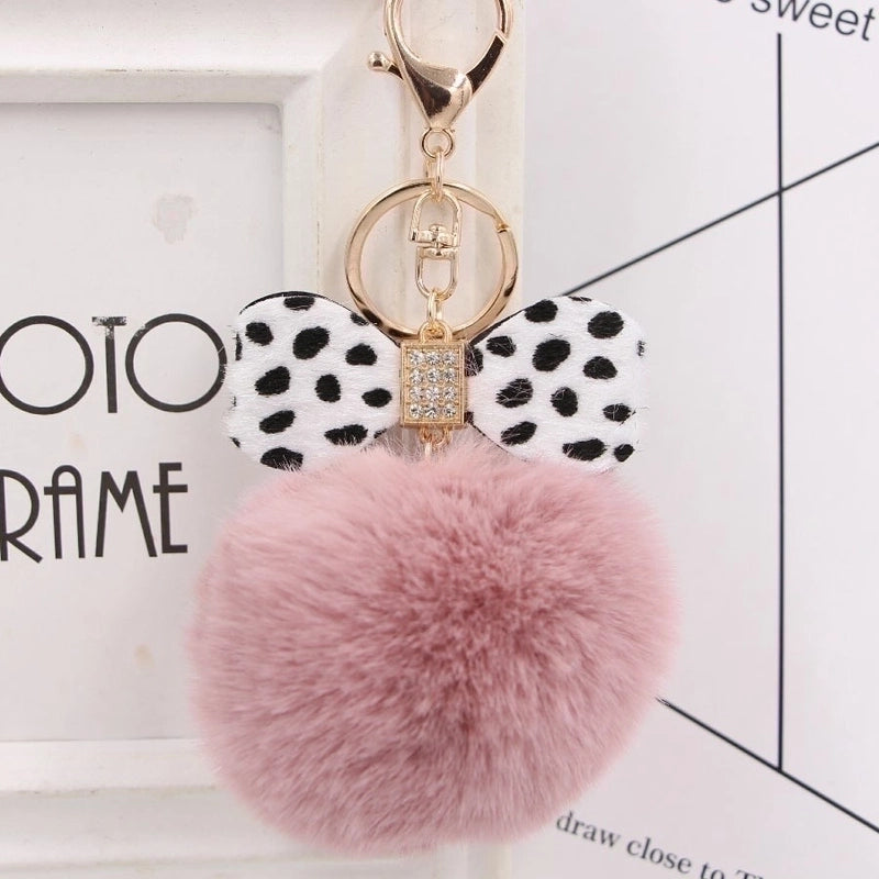 1 Piece Fashion Bow Knot Leopard Pu Leather Women’s Bag Pendant Keychain