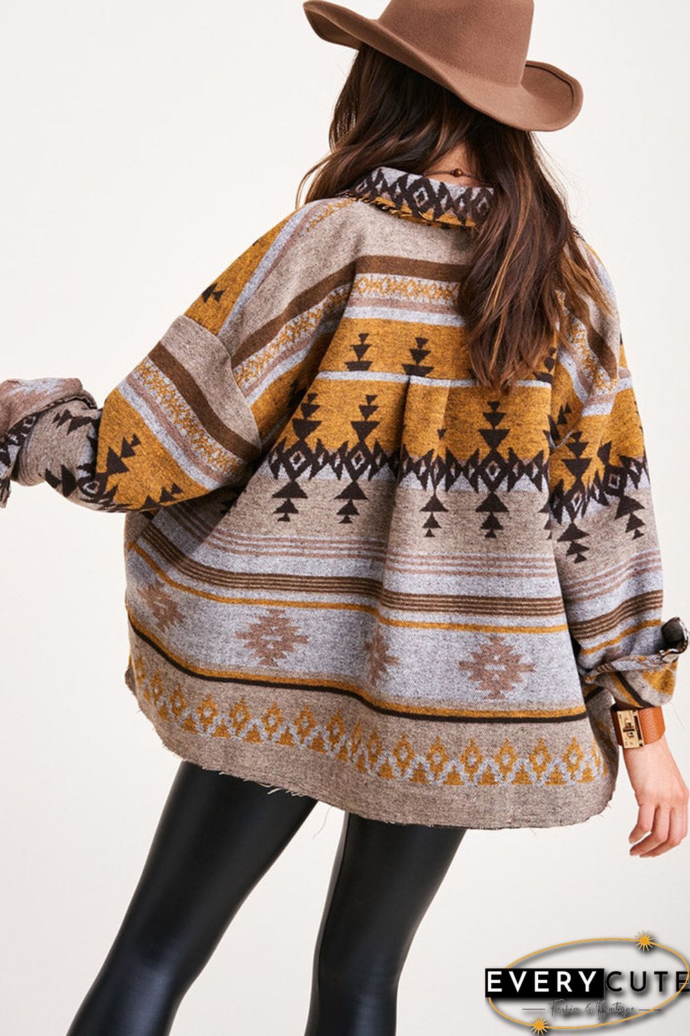 Casual Button Down Jacket Top